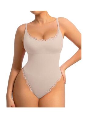 Feelingirl Shapewear Nude Lace Bodysuit